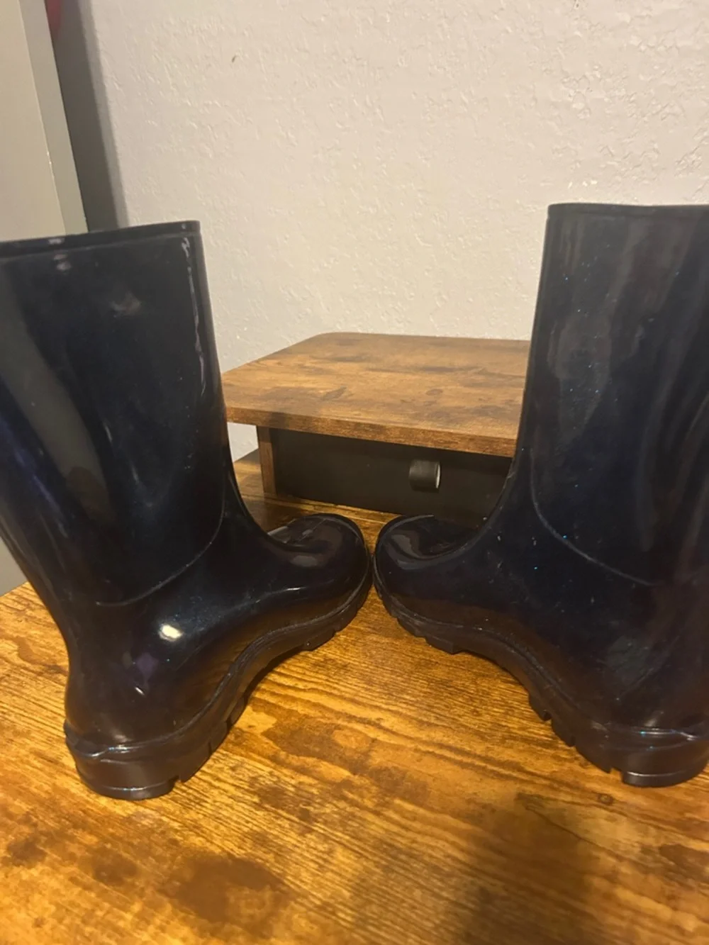 Men's Navy Glitter Rain & Snow Boots - Waterproof
